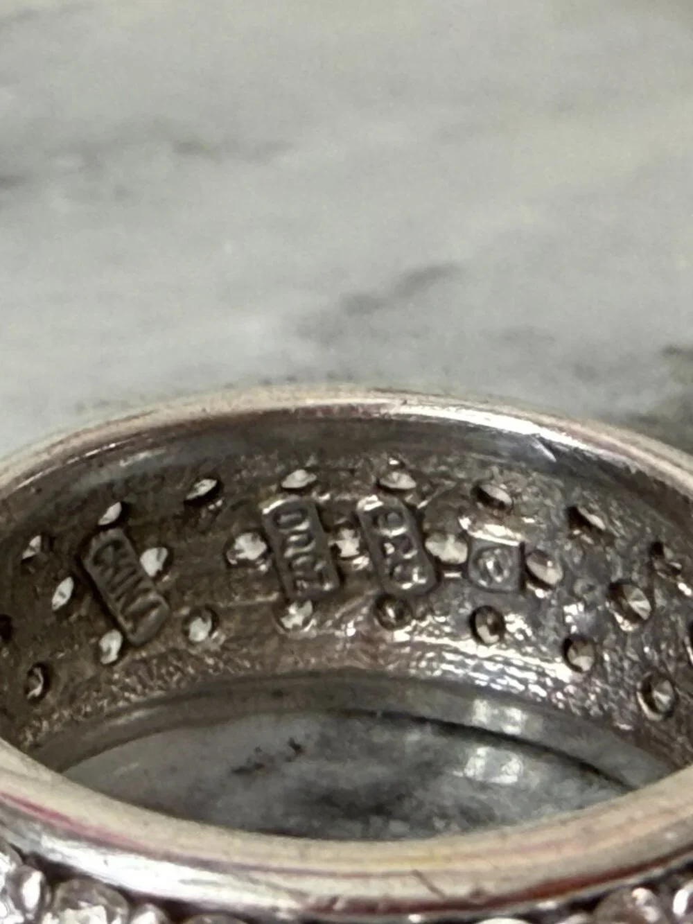 Vintage Diamonique Sterling Silver 925 Pave CZ Eternity Band - Size 5